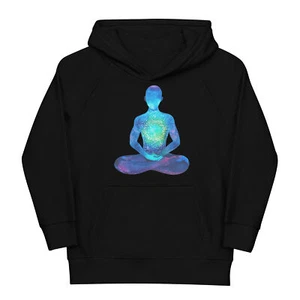 meditation print | girl's eco hoodie - Picture 1 of 14