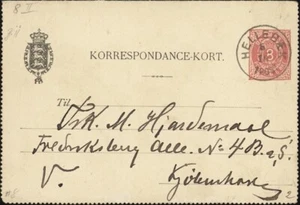DENMARK, 1893. Letter Card H&G 8, Hellebek - Copenhagen - Picture 1 of 1