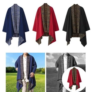 Men's Cardigan Cotton Linen High Low Hem Fashion Long Sleeve Open Front Cardigan - Picture 1 of 22