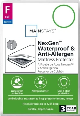 Mattress Cover Waterproof Anti-Allergen Zippered Bed Bug Protector, Full - Image 1 of 4