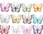 Clip On Butterflies Small Glitter Diamante Nylon Many Colours Floral / Weddings 