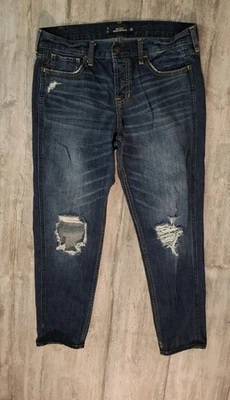 Hollister Vintage Boyfriend Jeans Womens 28 Waist Size 7 Distressed Holes - Image 1 of 4