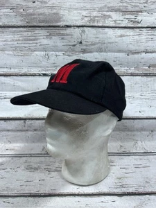 VTG Marlboro Cowboy Cigarettes Embroidered Black/Red Advertising Strapback Hat - Picture 1 of 9