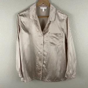 Pigiama donna The White Company Sleep maglia M 100% seta top con bottoni - Foto 1 di 4