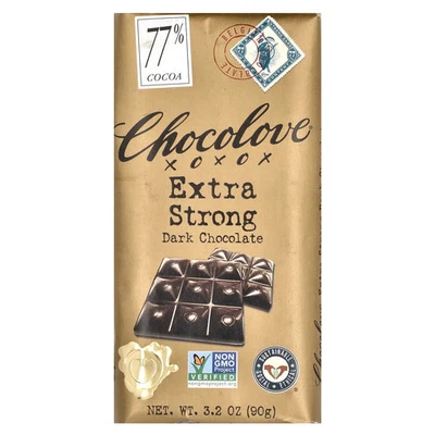 Extra Strong Dark Chocolate, 77% Cocoa, 3.2 oz (90 g) - Image 1 of 2