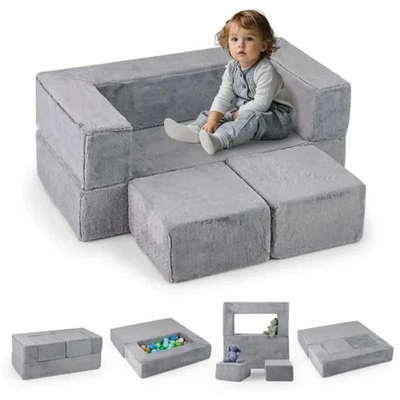 Sofá de juego modular para niños sofá cama plegable silla reposabrazos cubierta lavable Foto 1 de 4