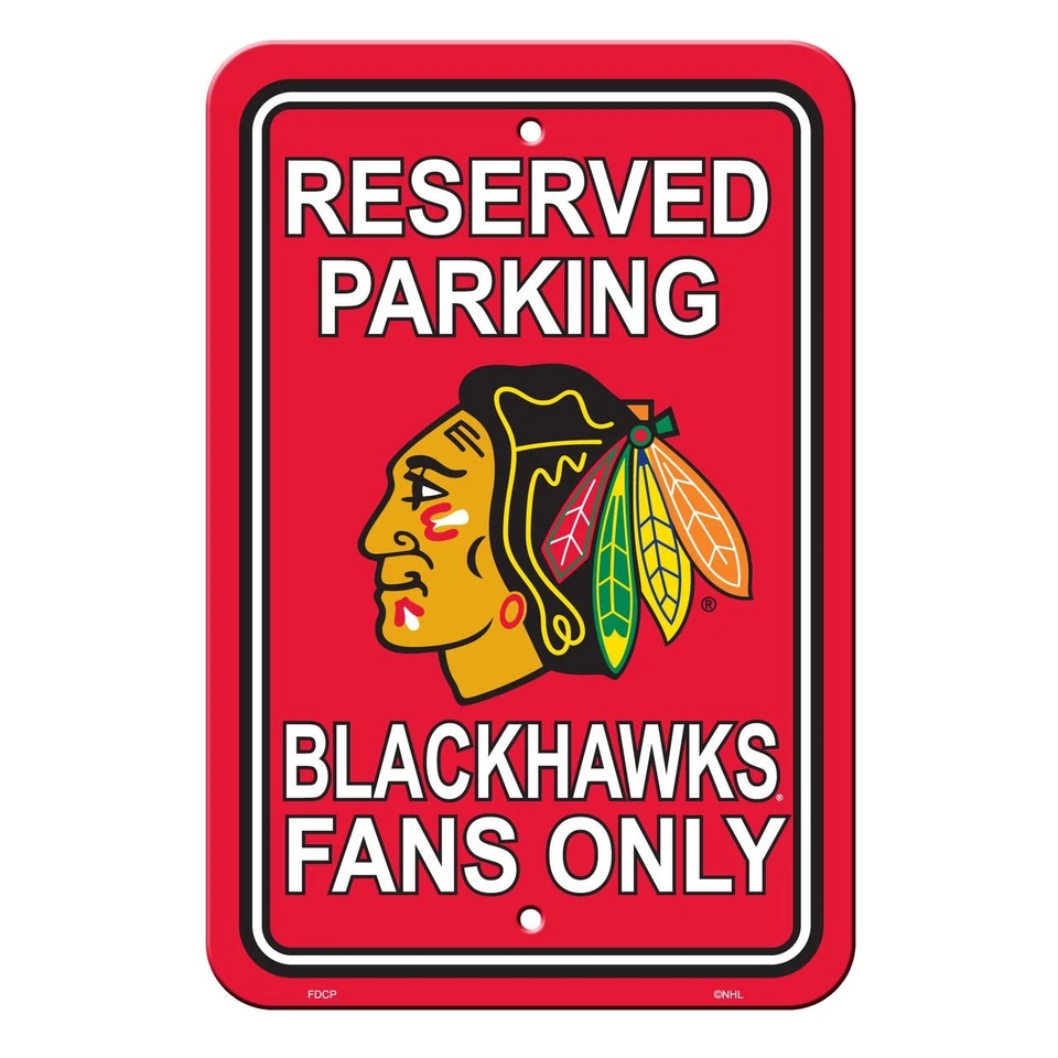 Chicago Blackhawks Sign 12x18 Plastic Reserved Parking Style CO - Image 1 of 1