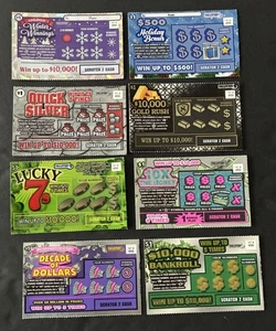 Massachusetts Instant SV Lottoscheine, 8 verschiedene, ohne Barwert - Bild 1 von 1