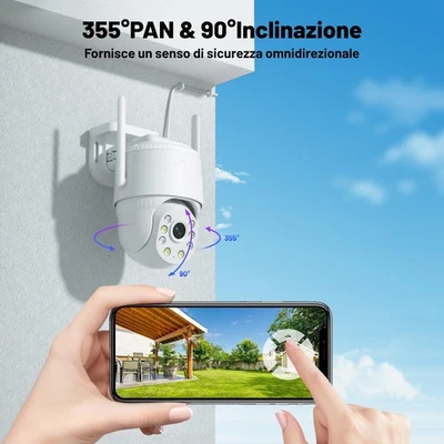 Telecamera 4G LTE con SIM Registrazione 24/7 2K Videocamera Sorveglianza Esterno - Immagine 1 di 4