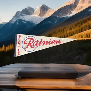 SEHR SELTENER 50er Jahre SEATTLE RAINIERS PCL Baseball 30x12 im Wimpel - TOLLER WIMPEL - Bild 1 von 6
