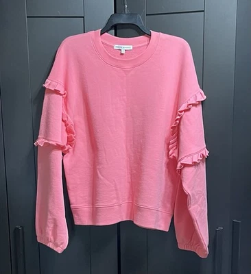 Rebecca Minkoff Pink Ruffle Long Sleeve Pullover Sweater Size XL - Image 1 of 4