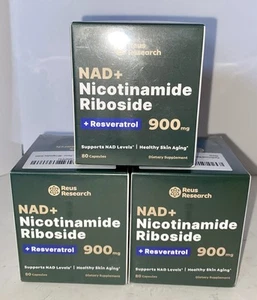 3Pack NAD+ Supplement for Anti-Aging Energy Focus - Nicotinamide Riboside Res.. - Picture 1 of 8