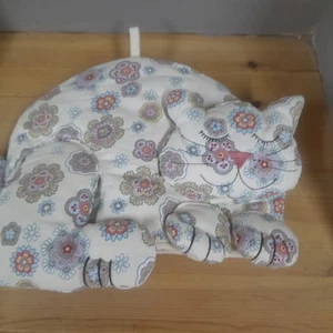 Acogedora tela con patrón de chintz Ulster Weavers Cat Teavers 40 cm en muy buena condición - Imagen 1 de 8