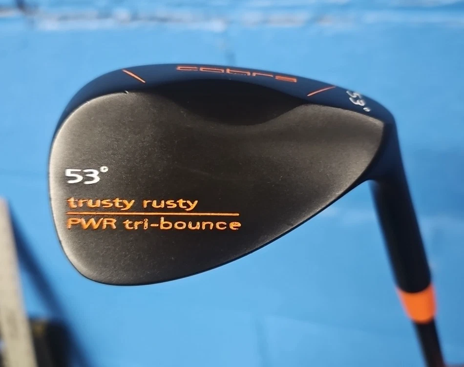 COBRA TRUSTY RUSTY BLACK NITRIDE 53° GAP WEDGE SPINE ALIGNED BLACK KBS $-TAPER - Image 1 of 4