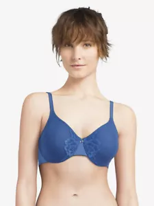 Soutien-gorge 85C (70C eu) Moulé CHANTELLE Orangerie Bleu jean - Picture 1 of 4
