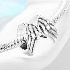 Charm 925 Silber Perle Schutz Engel Flügel - Anhänger für Pandora Armband