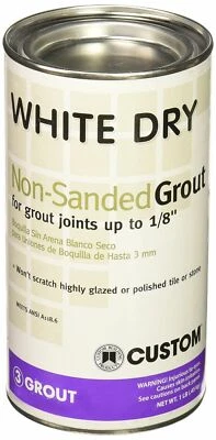 Custom Building Products 08155, White Dry Non-Sanded Grout, 1 lb., FREE SHIP