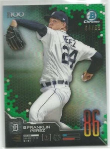 Franklin Perez Detroit Tigers 2019 Bowman Chrome Scouts Top 100 Green Refractor - Picture 1 of 3
