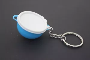 Tupperware Blue JUMBO Thats a Bowl KEYCHAIN~Coins~Cream~GADGET~Miniature version - Picture 1 of 3