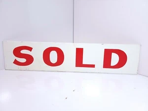 Vintage doppelseitiges Metall Makler verkauftes Schild - Bild 1 von 6