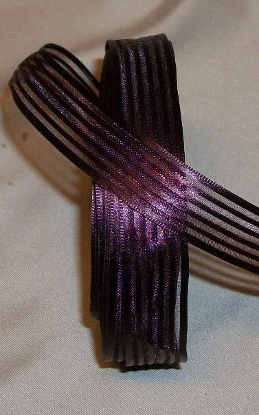 10 yards AMALINA SHEER & SATIN STRIPES RIBBON 7/8" wide (choice of 3 colors) - Image 1 of 1