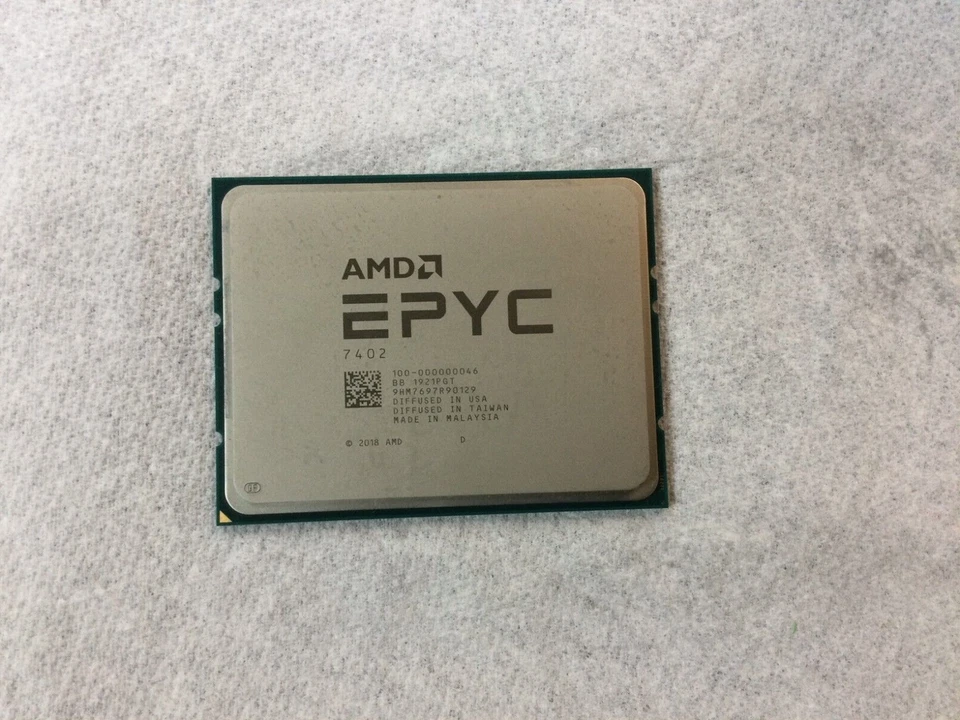 AMD EPYC 7402 (2.8GHz, 24-Cores, Socket SP3) 100-000000046 Dell Vendor Locked - Image 1 of 1