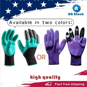 Gardening Digging Gloves Planting Pruning Tools Lawn Care 4 Claws Garden Genie - Picture 1 of 9