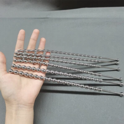 Cuentas de tapón de pene de acero inoxidable con sonido Sonidos Varilla larga Pene Juguetes sexuales masculinos Foto 1 de 4