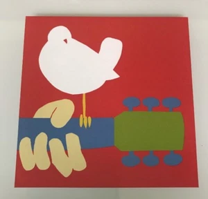 Pegatina de Woodstock - Peace Love Music 1969 Jimi Hendrix Santana The Who Joe Cocker - Imagen 1 de 1