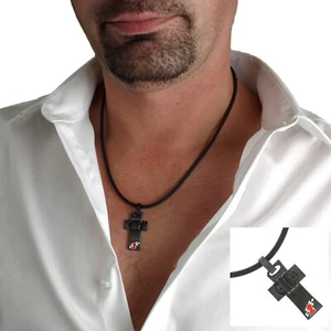 Rochet Magnum Nicky Hayden Black Cord Cross Pendant Necklace For Men 20" - Picture 1 of 6