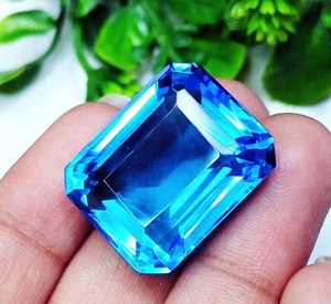 A++ Quality Aquamarine Certified 45.20 Ct Loose Gemstone Transparent - Picture 1 of 7
