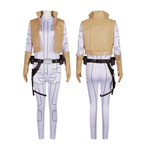 Movie Space Battle Cosplay Leia Costume White Jumpsuit Princess Leia Outfit - Picture 1 of 9