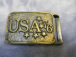 VINTAGE BICENTENNIAL 1976 SPIRIT OF 76' 3.25 INCH METAL BELT BUCKLE - Picture 1 of 4