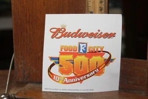 Vintage 2002 NASCAR Budweiser Food City 500 Bristol 10th Anniversary Decal - Picture 1 of 3