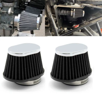 Kits de filtro de aire de metal de 2 pulgadas y 51 mm de admisión de cono de alto flujo para motocicleta universales Foto 1 de 4