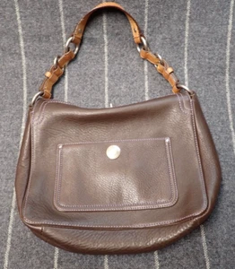 Coach Vintage Chelsea Hobo Shoulder Bag Black/ Tan Leather Purse DO6S-10131 - Picture 1 of 12
