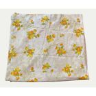 Vintage 70s Flat Sheet with Gold Orange and Green Floral designs