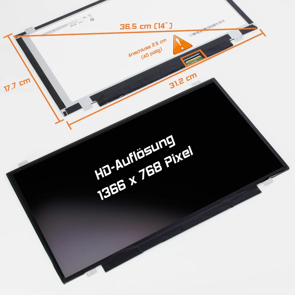 14,0" LED Display matt passend für Acer Aspire 4820T-7633 WXGA HD 1366x768 - Bild 1 von 1