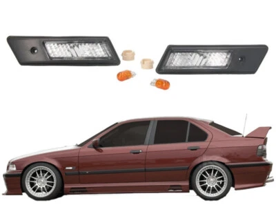 BMW Serie 3 E36 1991-1995 Indicatori Frecce Laterali Cromate Gemme Blinker Chrom - Immagine 1 di 4