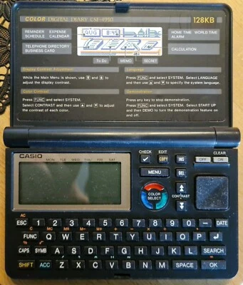 *DEFEKT* Casio Color Digital Diary CSF-4950 128KB Black Organizer Calculator - Bild 1 von 3