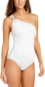Michael Kors weiß verziert One-Shoulder Bügel Badeanzug Gr. 12 Neu mit Etikett - Bild 1 von 4