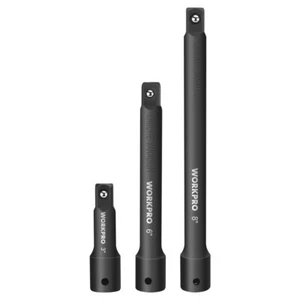 WORKPRO 3 PCS 1/2" Drive Impact Extension Bar Set Socket Extensions 3” 6” and 8“ - Picture 1 of 10