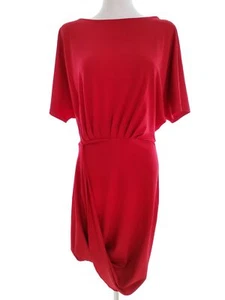 ASOS T. 12 (40) Granate Larga Vestido maxi Manga corta Asimétrico - Imagen 1 de 5