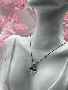 Vintage Sterling Silver Pendant Necklace Heart Design 3.62g - Picture 1 of 7