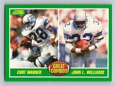 Curt Warner / John L. Williams 1989 Score #278 Seattle Seahawks Football Card - Image 1 of 2