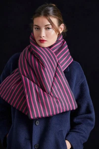 ANTHROPOLOGIE Striped Puffer Scarf new - Bild 1 von 5