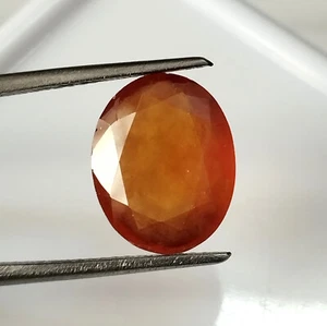 AAA+ Rare Natural Orange Hessonite Garnet Oval Shape Faceted Gemstone 4.75 Carat - Picture 1 of 4