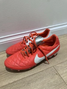 Nike Men's Tiempo Legend V FG Firm Ground Football Boots in Crimson - Picture 1 of 3