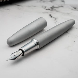 Wancher Dream Pen Aluminium Silver Matte Sandblasted Body JOWO #6 Fountain Pen - Picture 1 of 7