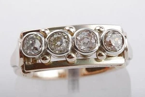 Diamant Ring antik Jugendstil Altschliff 585 14K Gelb Gold Gr 54 Antik! - - Bild 1 von 9